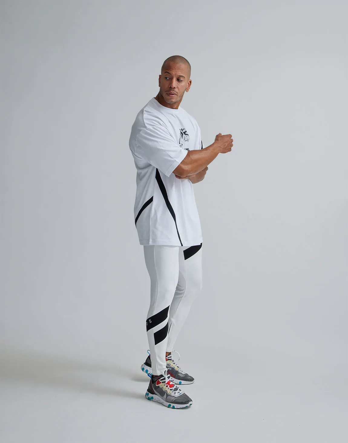 CRONOS DIAGONAl STRIPE LONGPANTS【WHITE】
