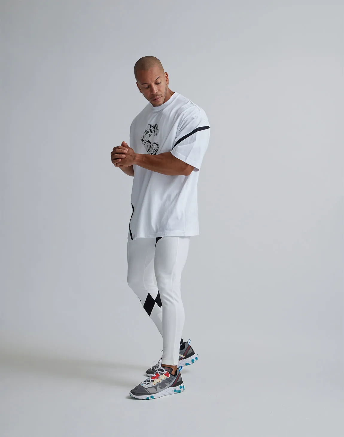 CRONOS DIAGONAl STRIPE LONGPANTS【WHITE】