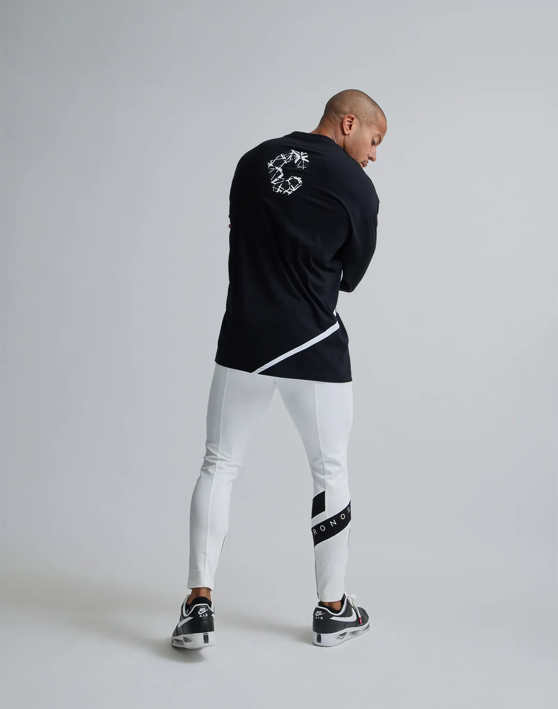CRONOS DIAGONAl STRIPE LONGPANTS【WHITE】