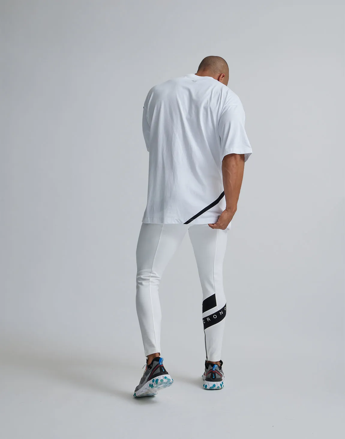 CRONOS DIAGONAl STRIPE LONGPANTS【WHITE】