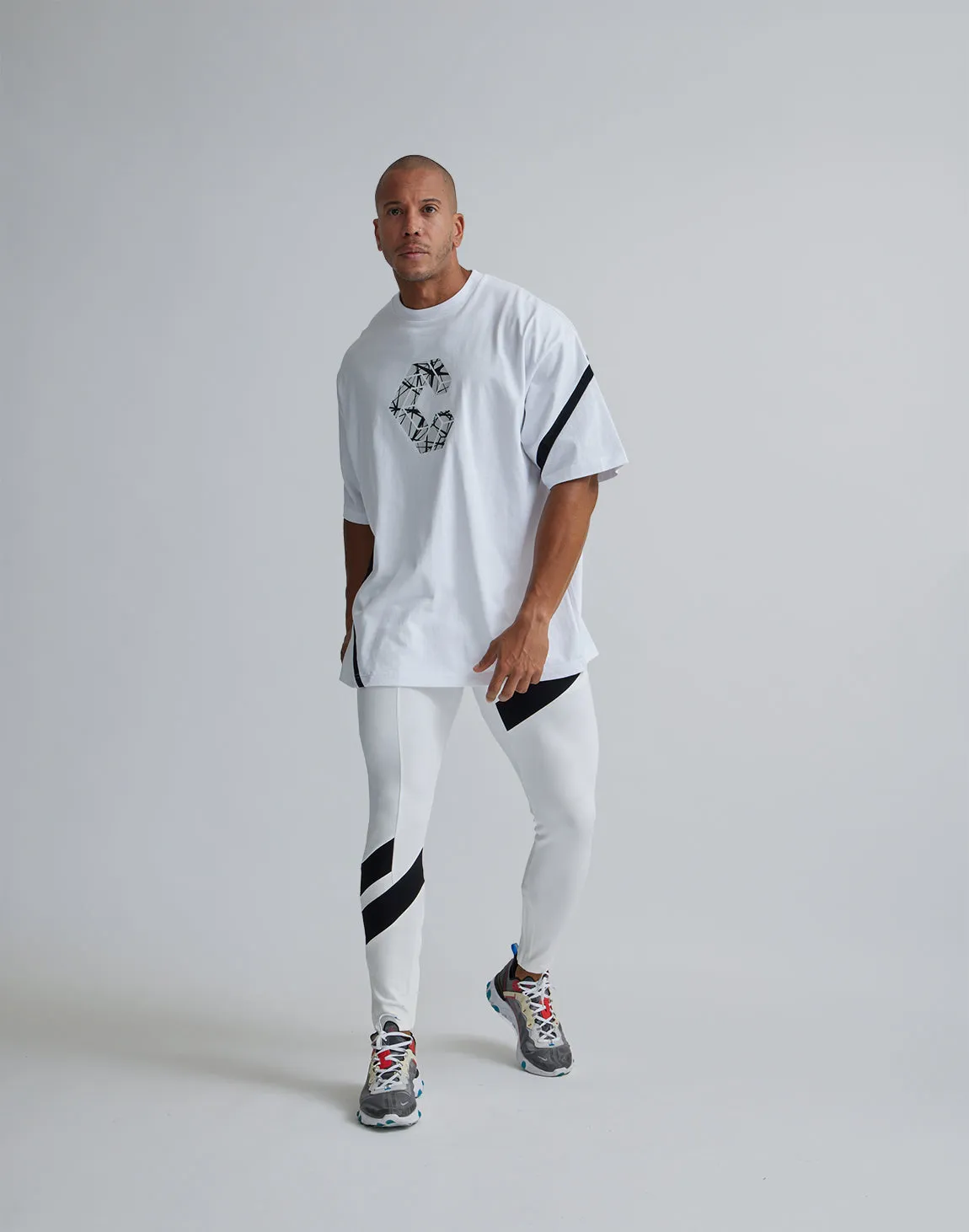 CRONOS DIAGONAl STRIPE LONGPANTS【WHITE】
