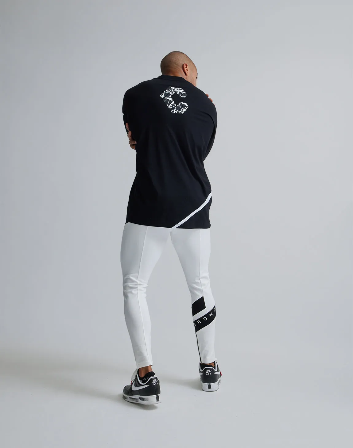 CRONOS DIAGONAl STRIPE LONGPANTS【WHITE】