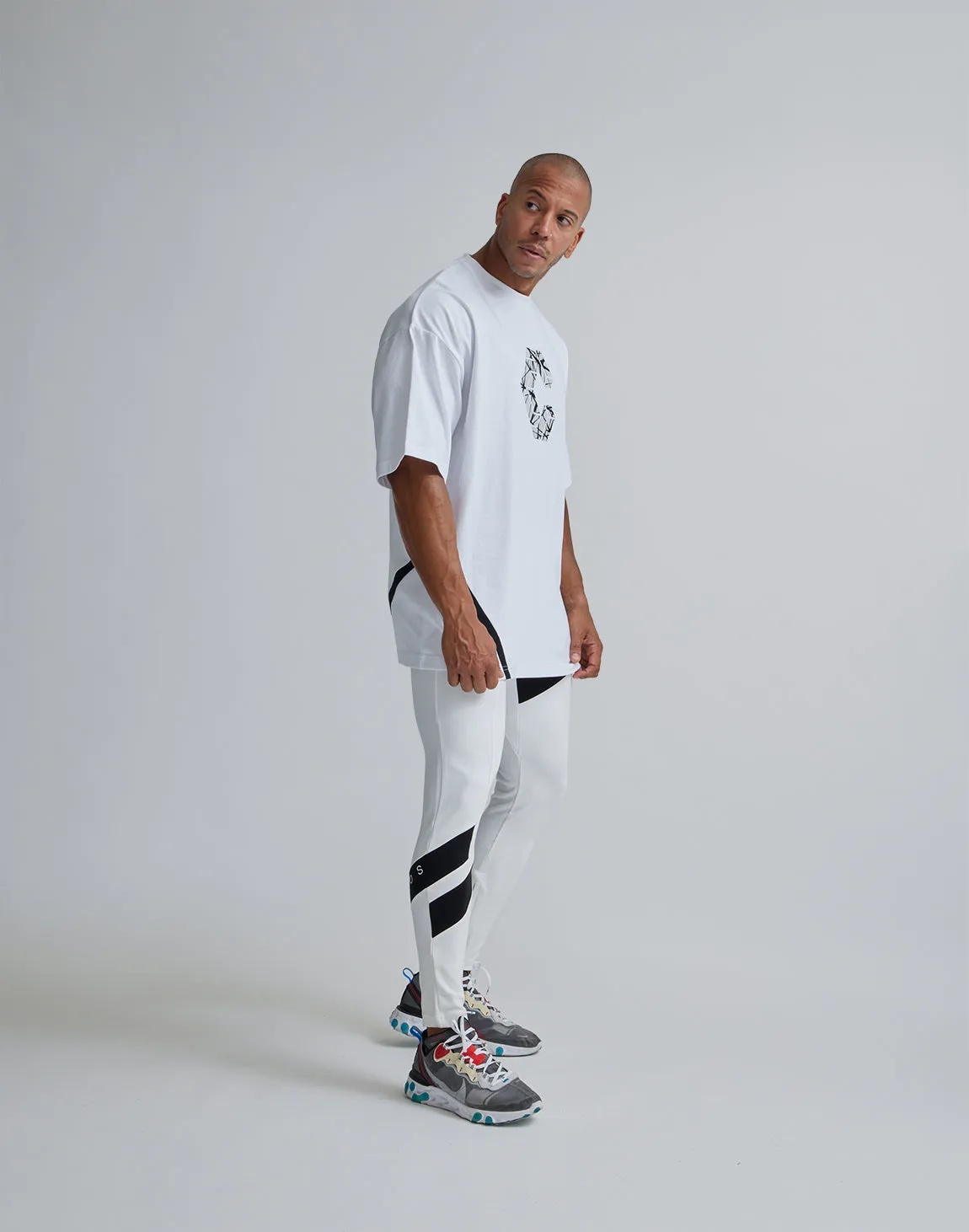 CRONOS DIAGONAl STRIPE LONGPANTS【WHITE】