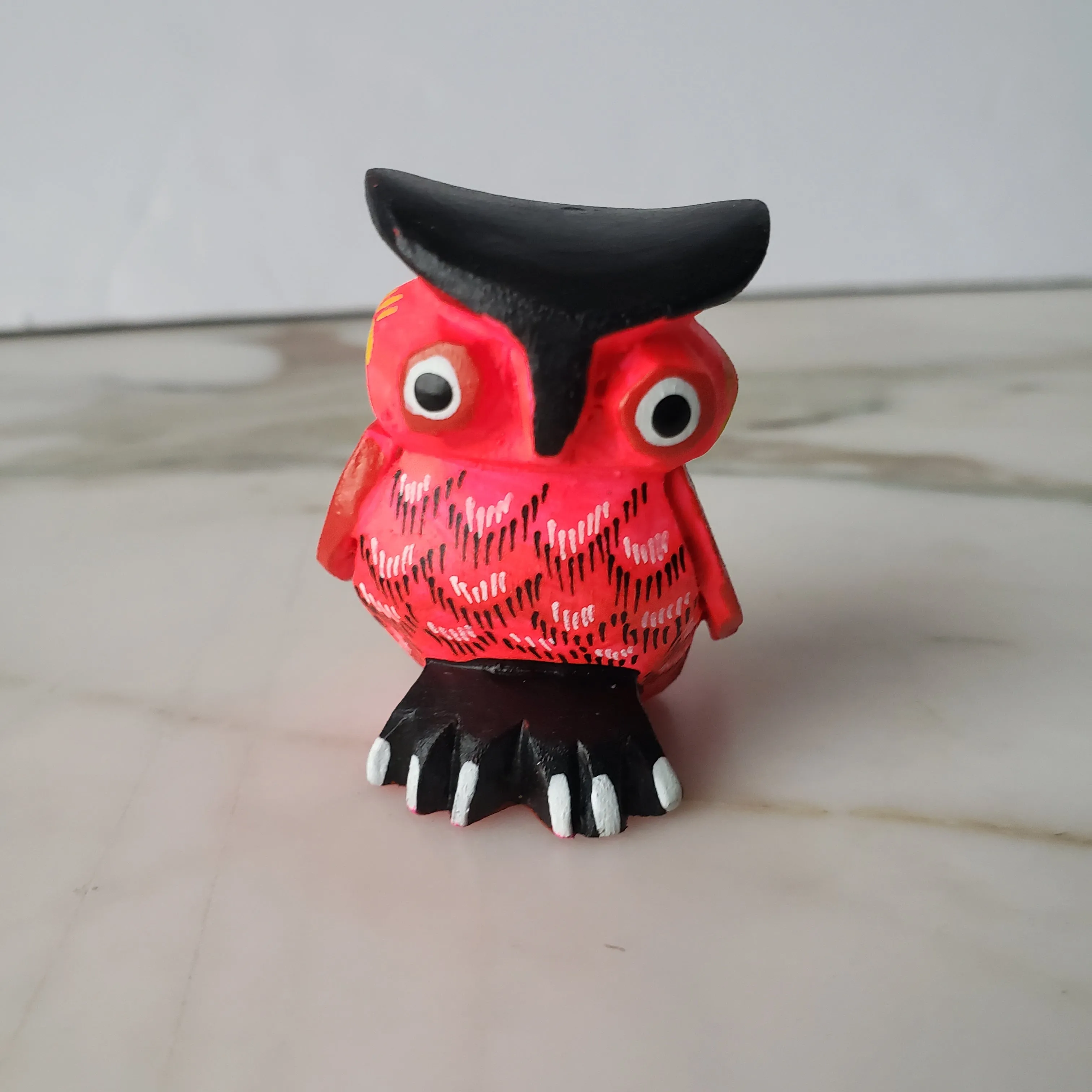 Cute Alebrije Owl Mini Wood Carving Oaxaca Hand Painted