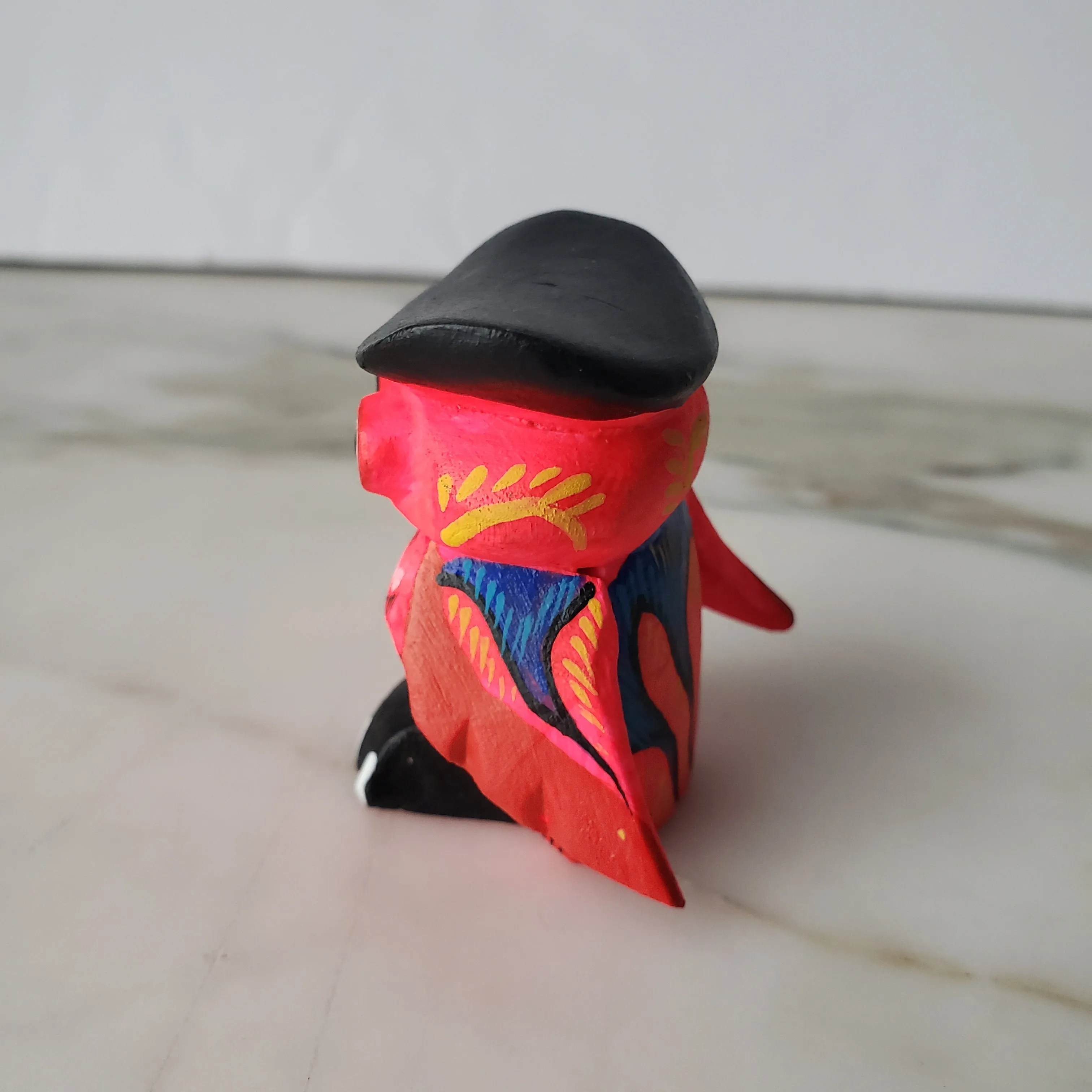 Cute Alebrije Owl Mini Wood Carving Oaxaca Hand Painted