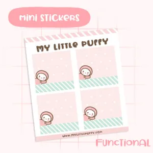 Cute Hand-drawn My Little Puffy Functional Planner Sticker- Small Box