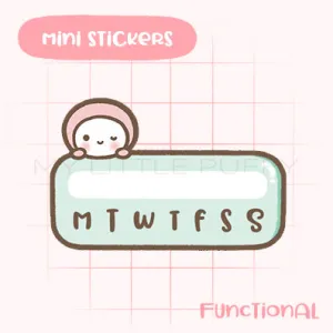 Cute Hand-drawn My Little Puffy Functional Planner Sticker- Task Tracker