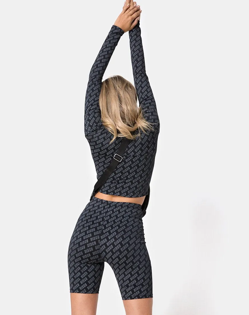 Cycle Short in Diagonal Disco Silver