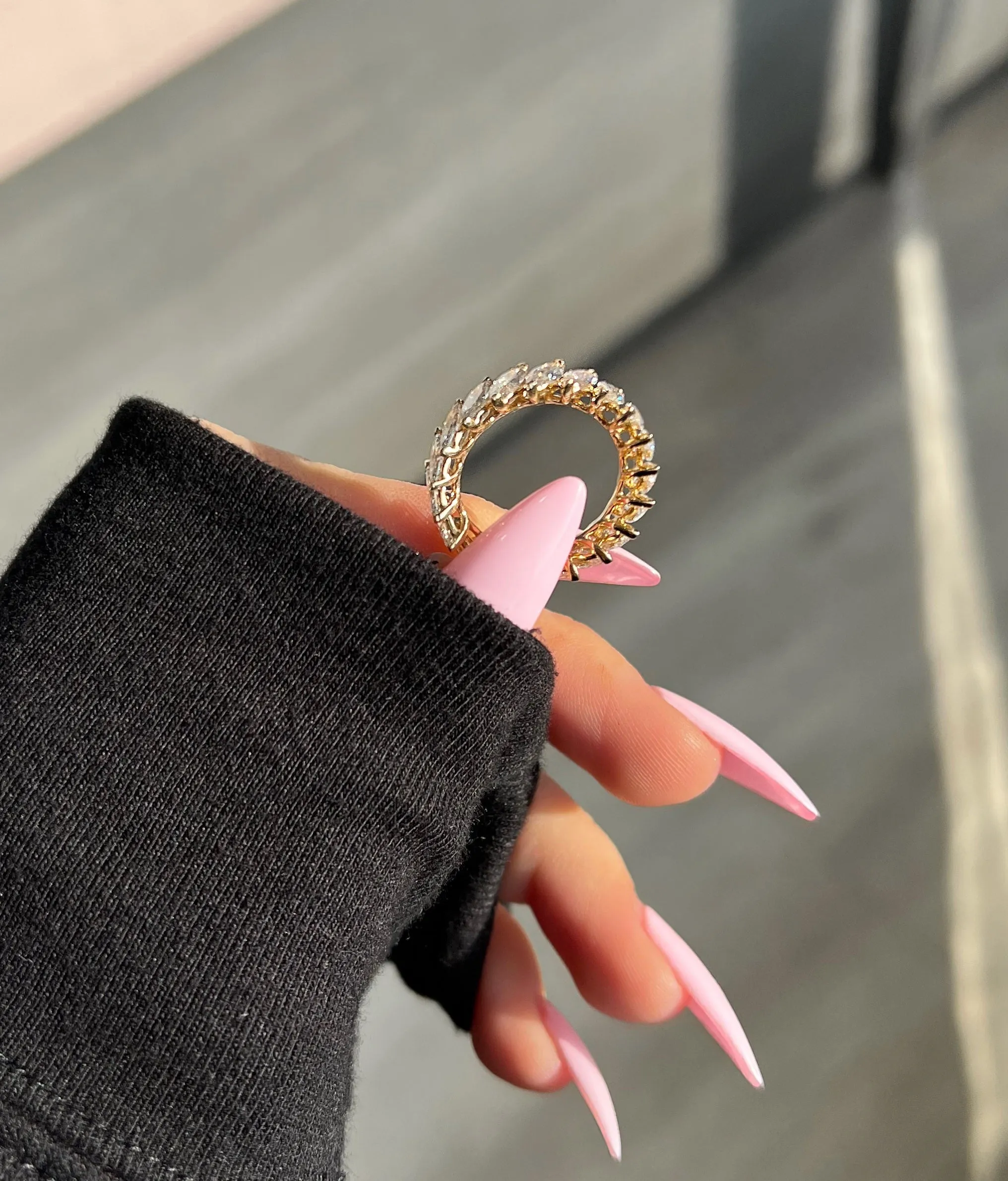 Diagonal Diamond Marquise Band