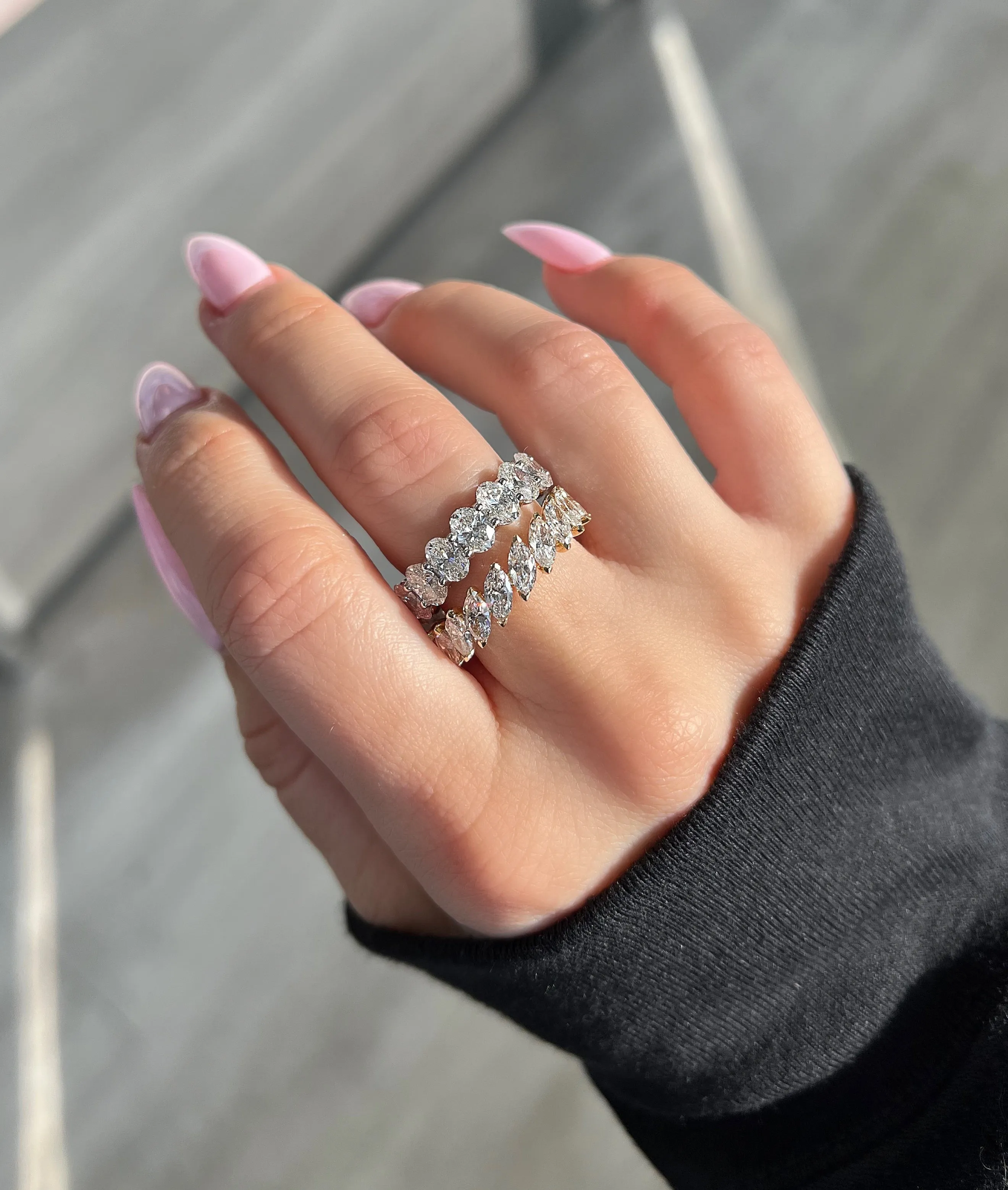 Diagonal Diamond Marquise Band