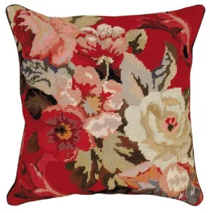 Diagonal Flowers 20X20 Needlepoint Pillow