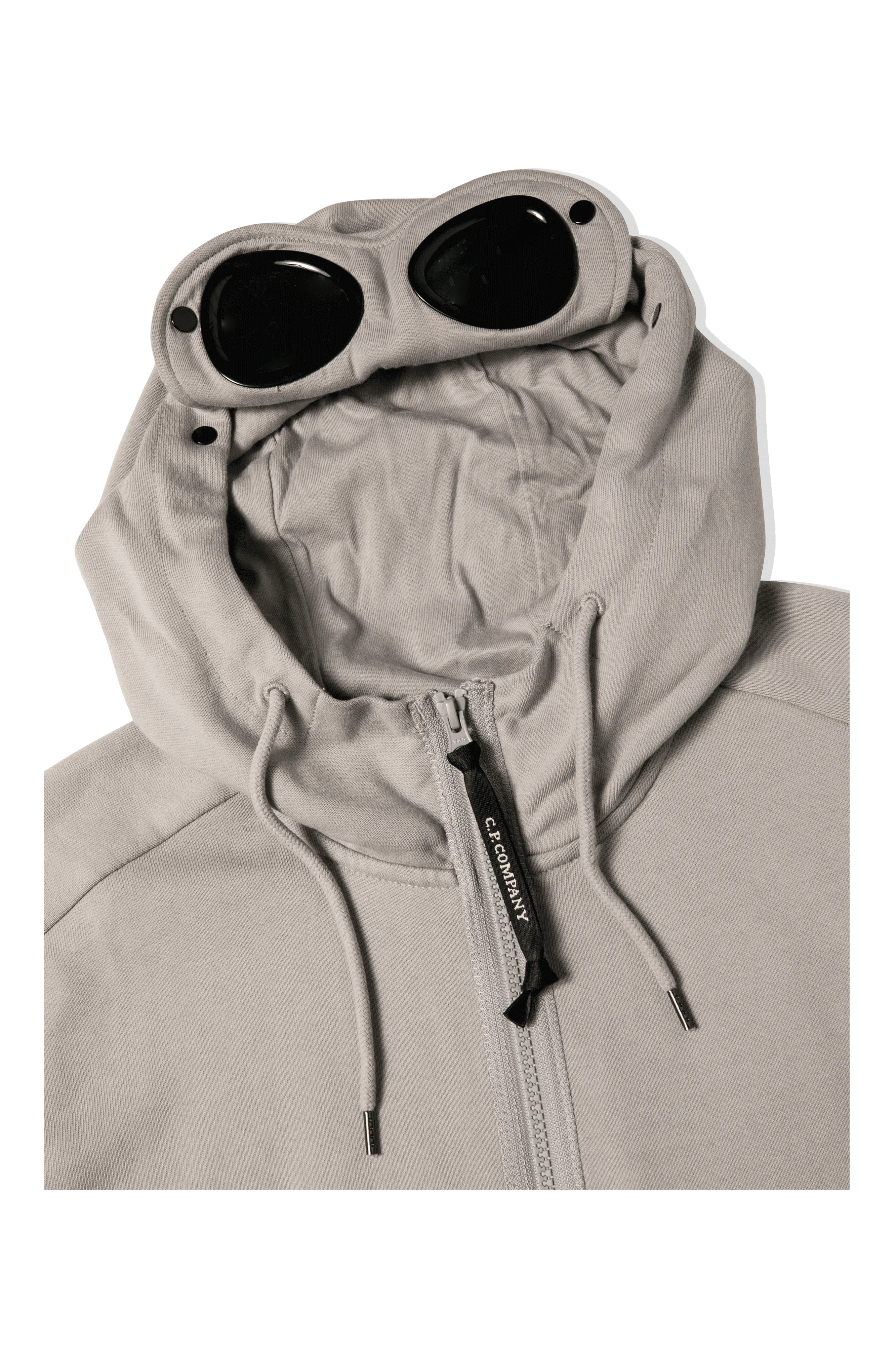 Diagonal Raised Fleece Goggle Zipped Hoodie
