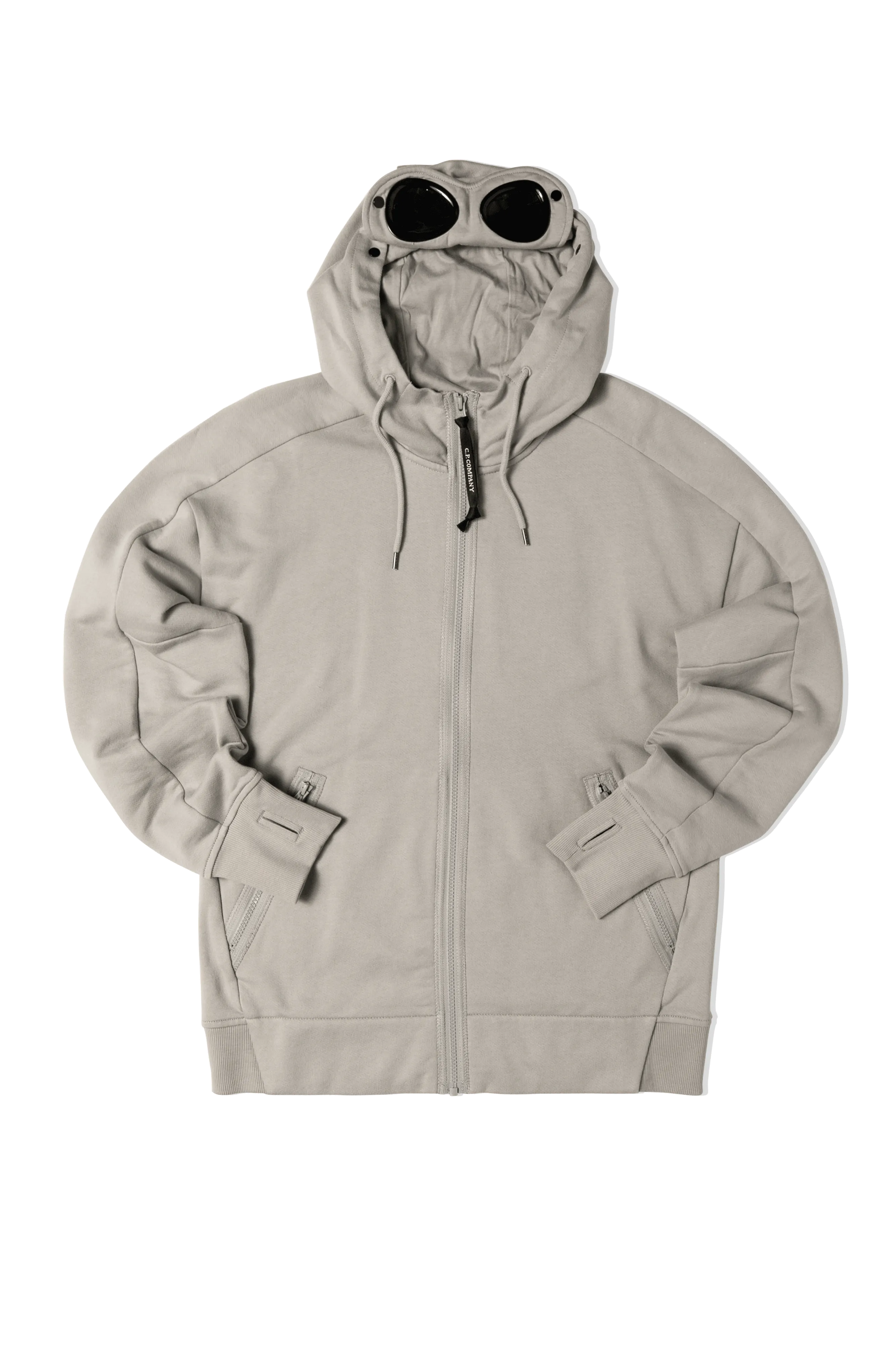 Diagonal Raised Fleece Goggle Zipped Hoodie