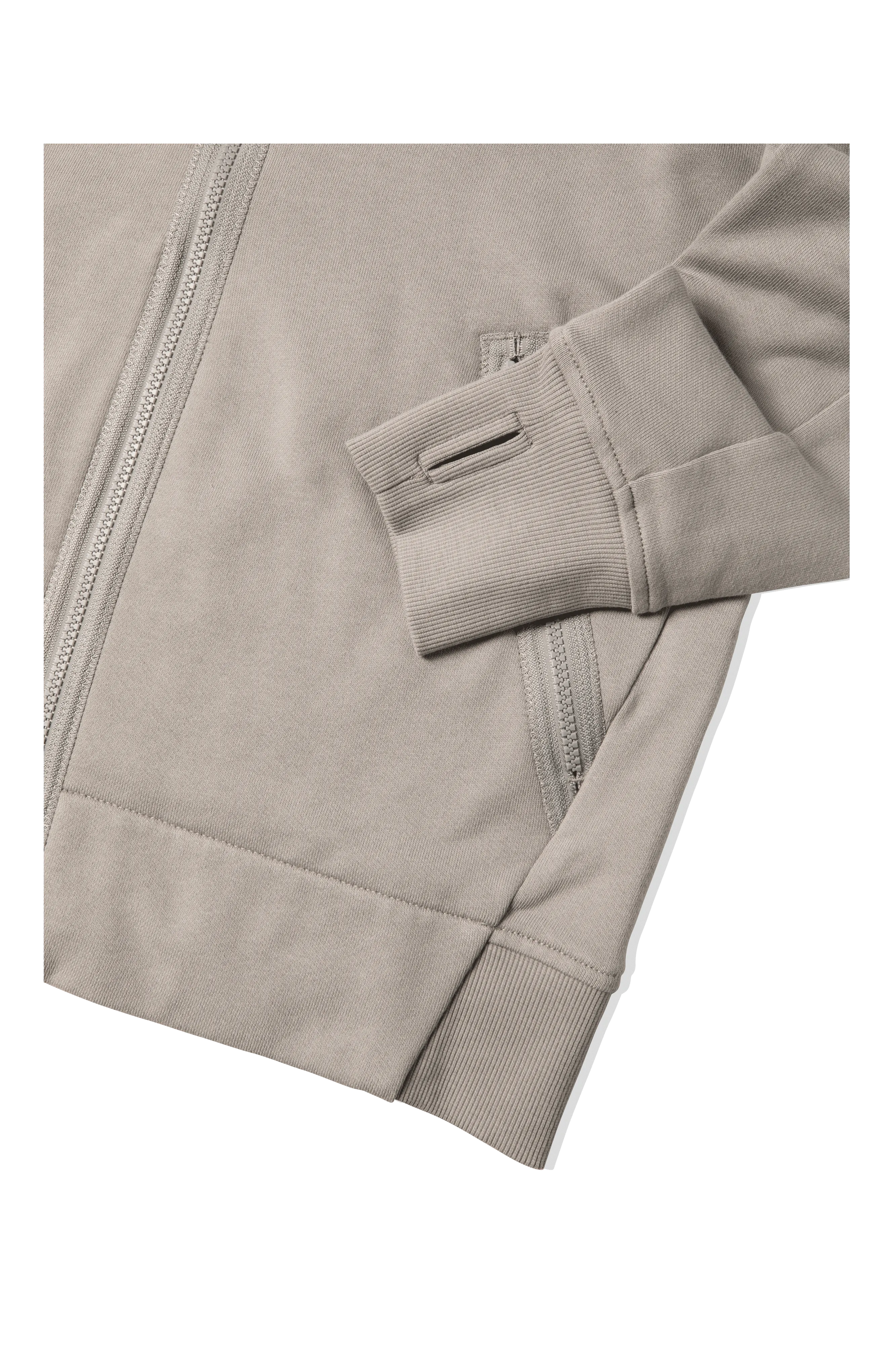 Diagonal Raised Fleece Goggle Zipped Hoodie