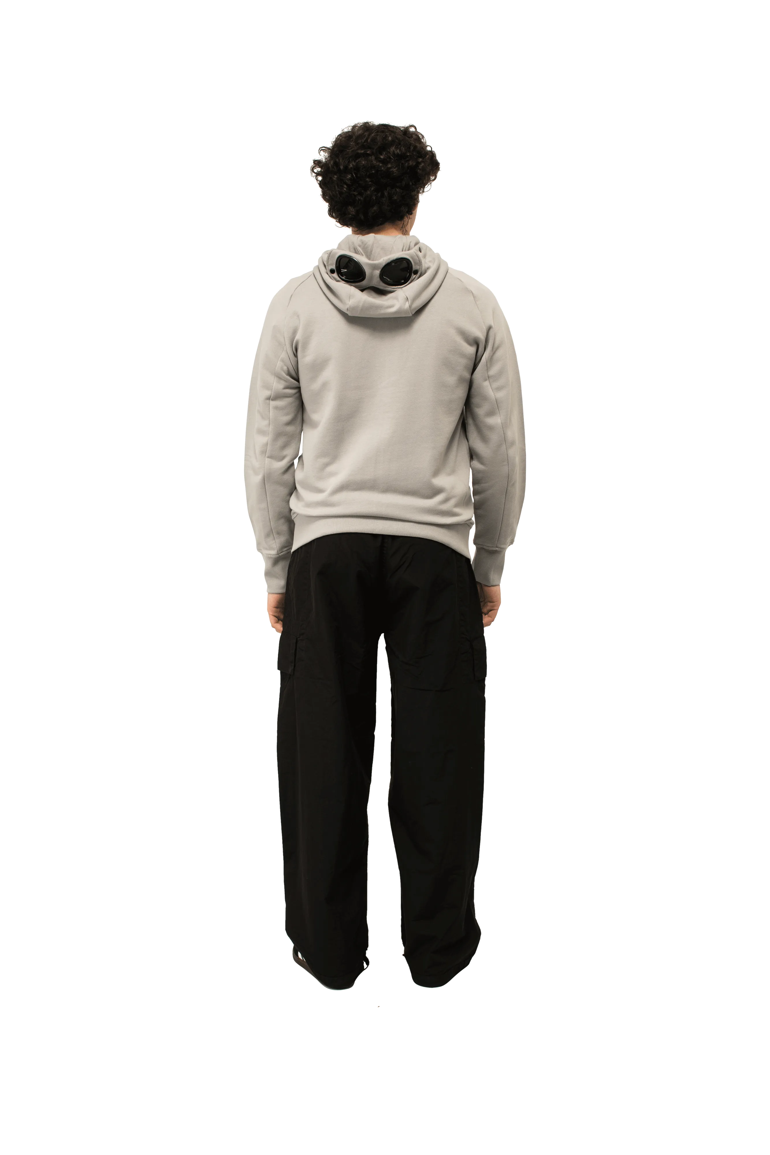 Diagonal Raised Fleece Goggle Zipped Hoodie