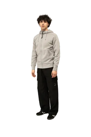 Diagonal Raised Fleece Goggle Zipped Hoodie