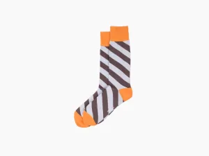 Diagonal Stripe-Blue/Dark Grey/Orange