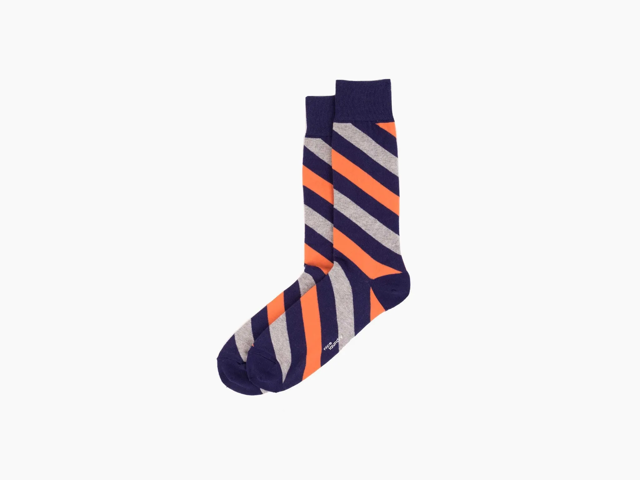Diagonal Stripe-Blue/Orange/Grey