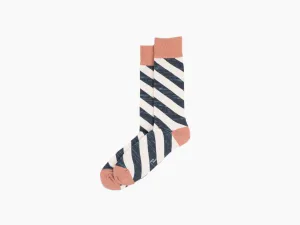 Diagonal Stripe-Dark Green Heather/Cream/Adobe