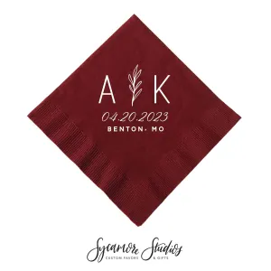 Diagonal Wedding Napkin #202