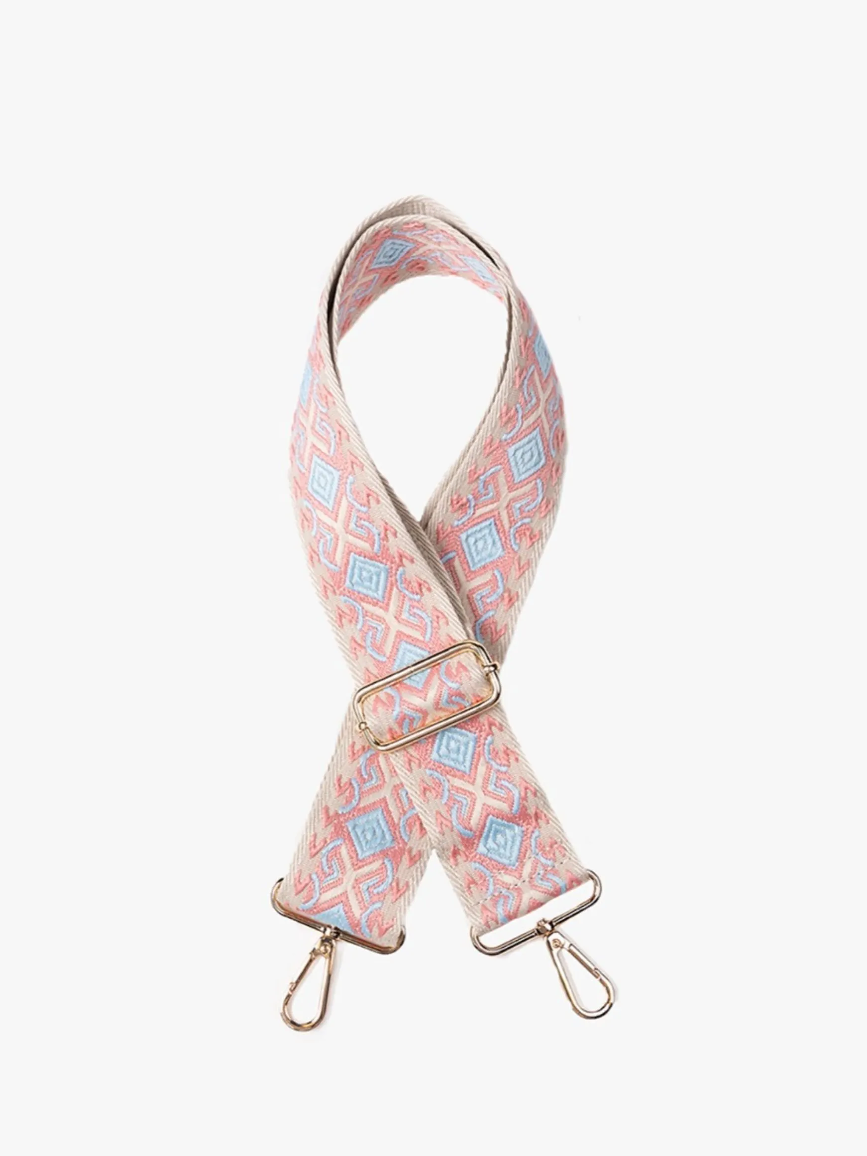Diamond Guitar Strap, Coral/Light Blue