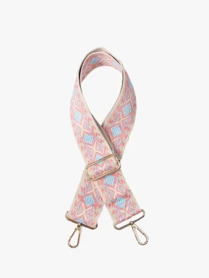Diamond Guitar Strap, Coral/Light Blue