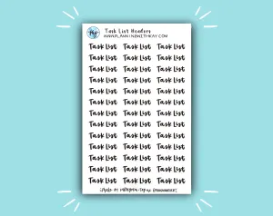 DIGITAL DOWNLOAD Task List Headers