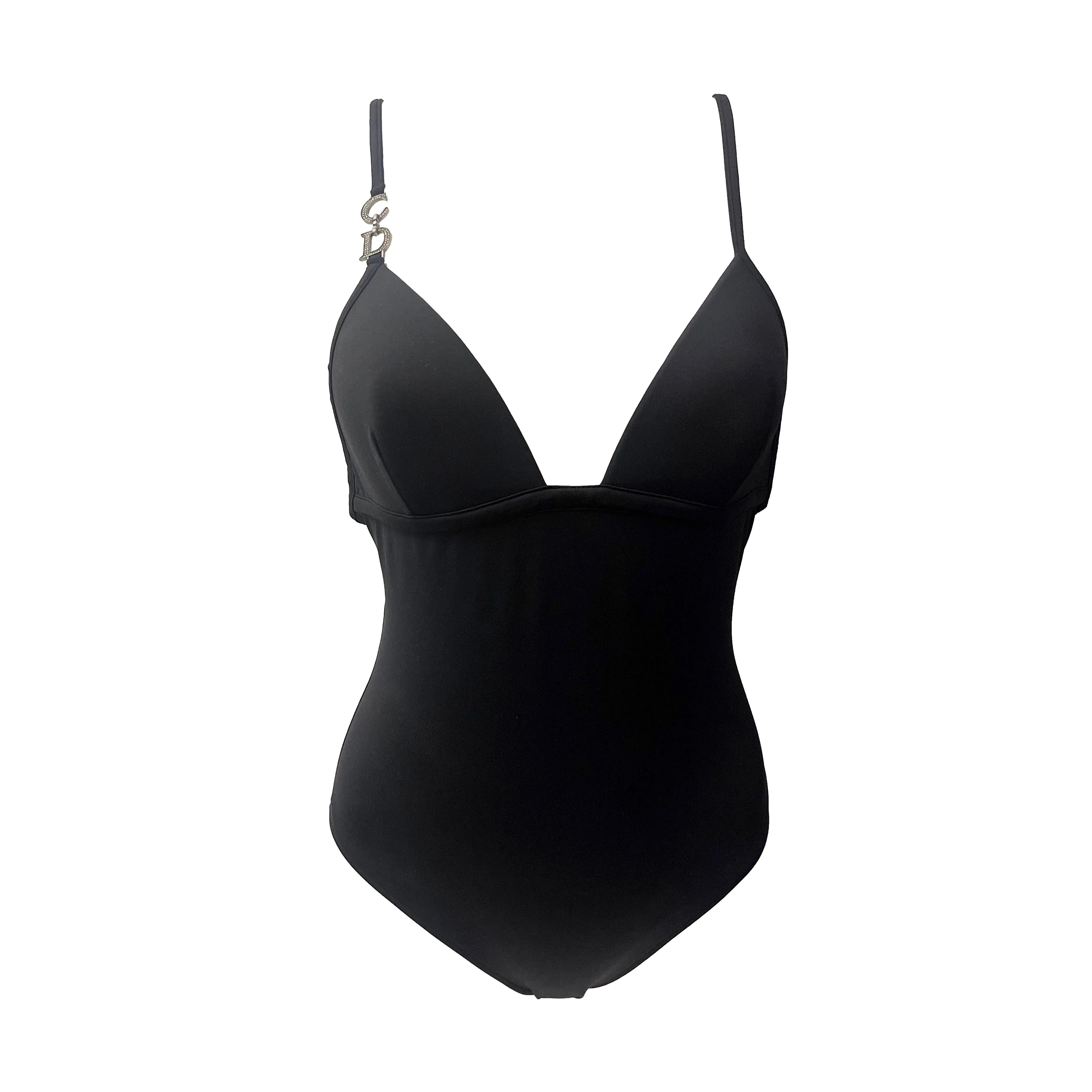 Dior Black Rhinestone Strap One Piece