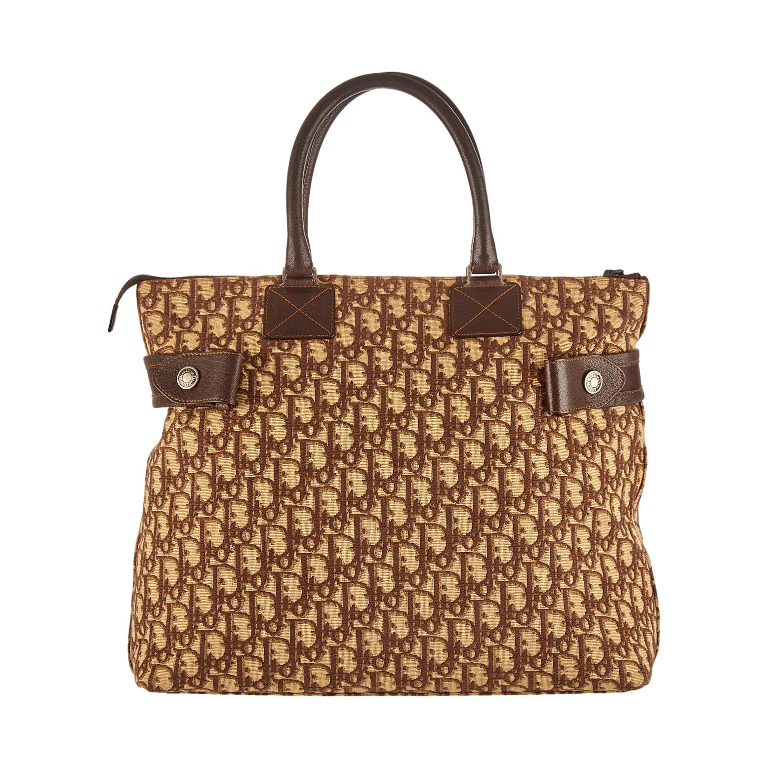 Dior Brown Logo Trotter Bag