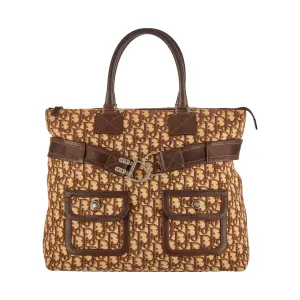 Dior Brown Logo Trotter Bag