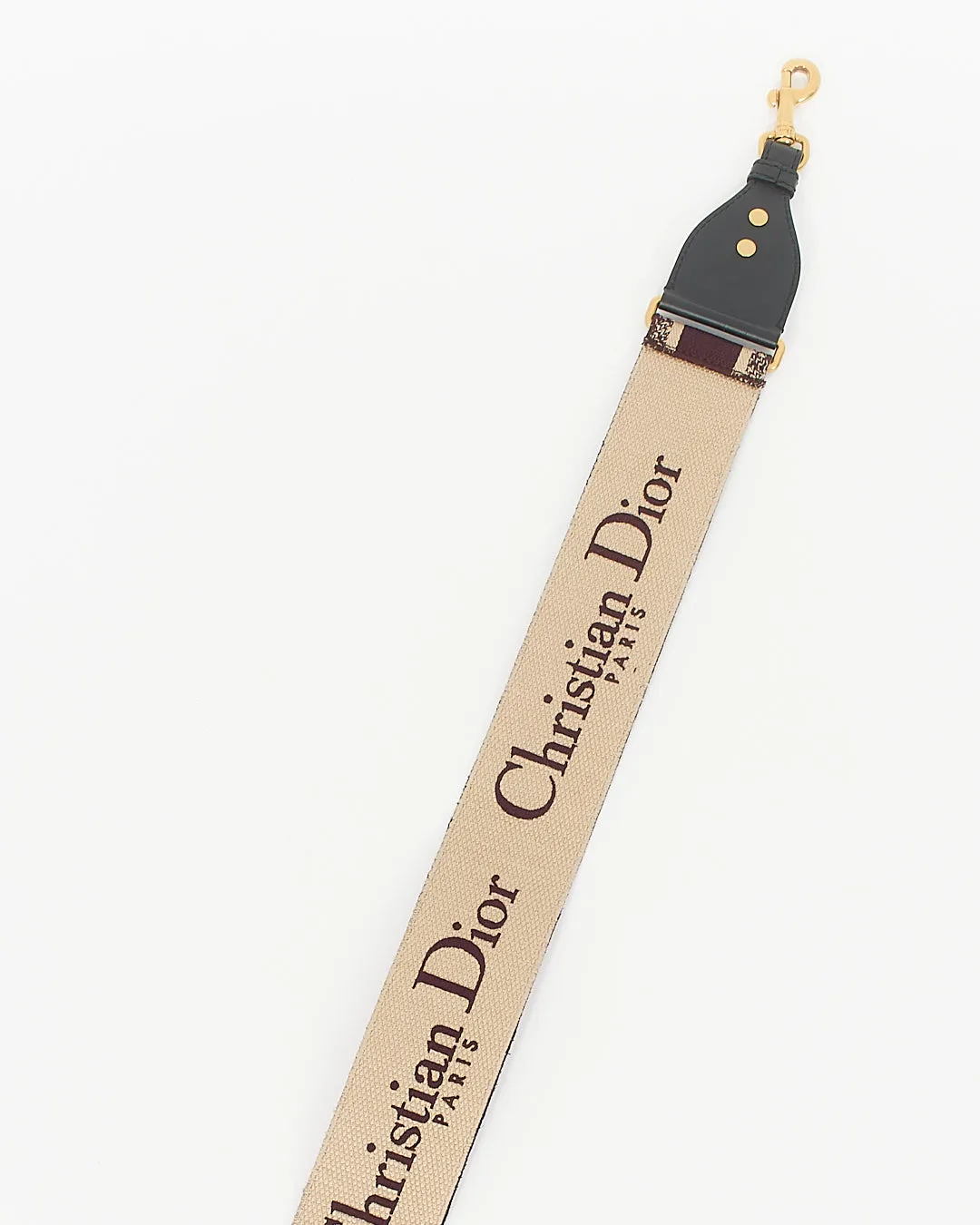 Dior Burgundy and Beige Canvas Guitar Strap