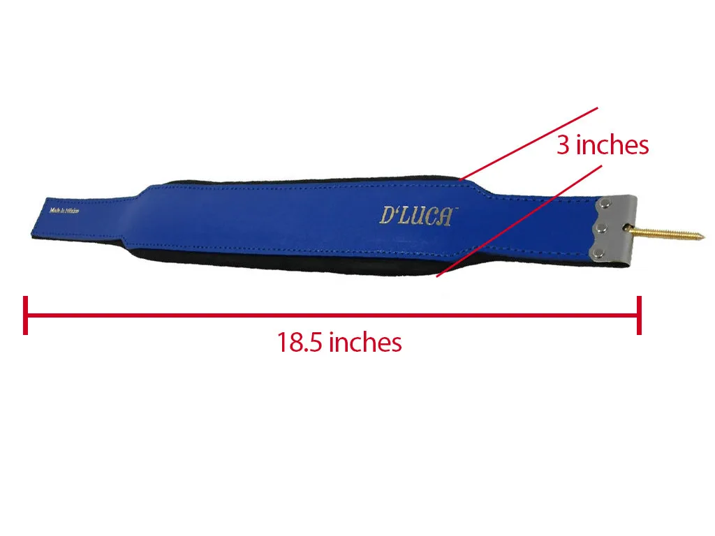 D'Luca Pro Series Genuine Leather Accordion Bass Straps 18.5 Inches Blue