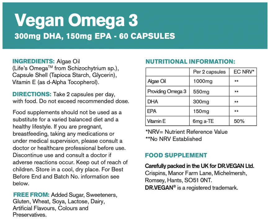 DR VEGAN Vegan Omega 3 60's
