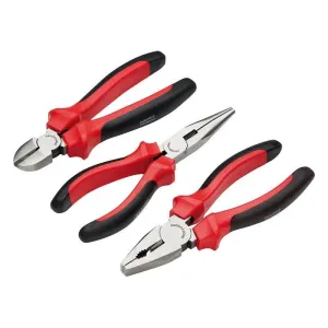 Draper Pliers Set heavy Duty 160mm Steel Combination Side Cutting Long Nose 3Pc 68001