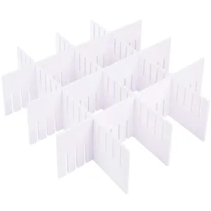 E-BAYKER Drawer Organizer, Drawer Dividers, DIY Arbitrary Splicing Sub-Grid Household Storage Spacer Finishing Shelves for Home Tidy Closet & Desk Makeup Socks Underwear Scarves-4.5x18.5in (5 Pack)