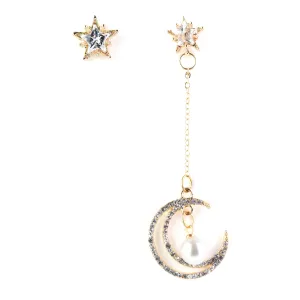 Eclipse Dangling Gold Plated Earrings