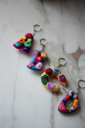 Embroidered Letter Keychain