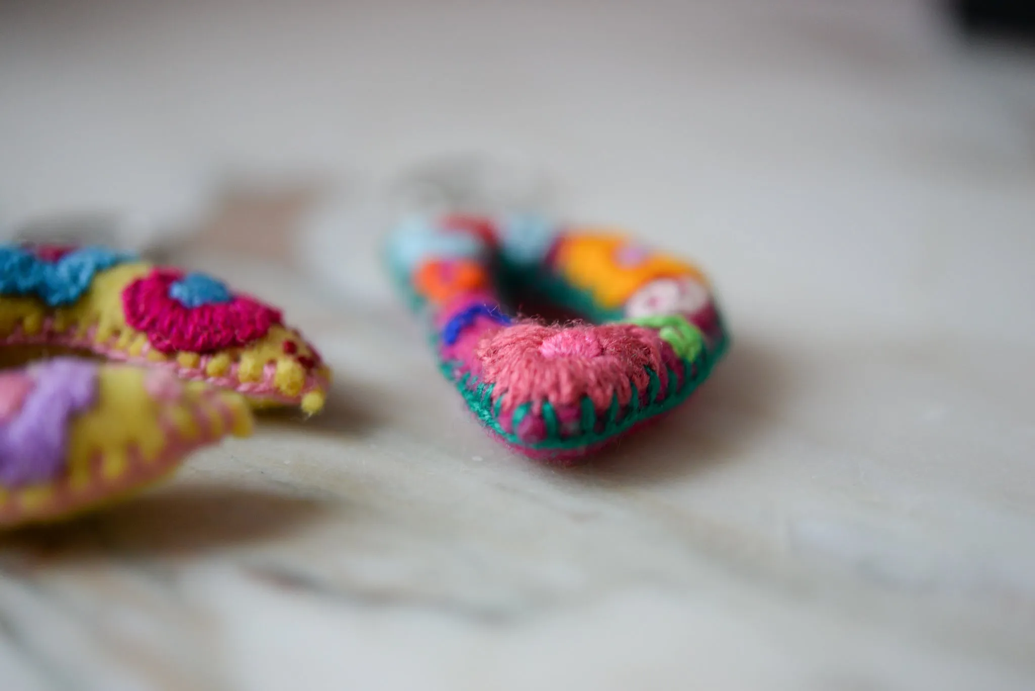 Embroidered Letter Keychain