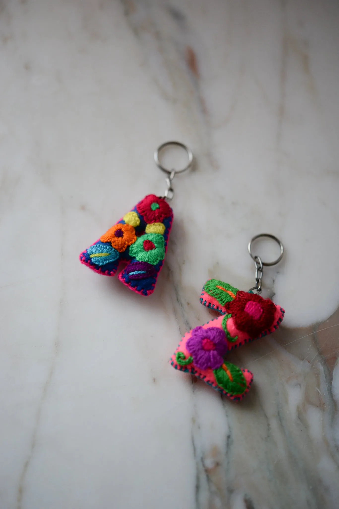 Embroidered Letter Keychain