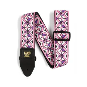 Ernie Ball Jacquard Guitar Strap, Kaleidoscope Pink