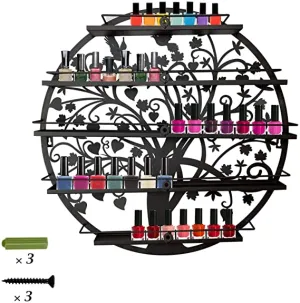ERYTLLY Wall Mounted Nail Polish Rack, Acrylic Nail Polish Rack, Nail polish Display storage rack, Nail Polish Shelf Organizer, Salon Wall Display Shelf (Round) - Retails $56 