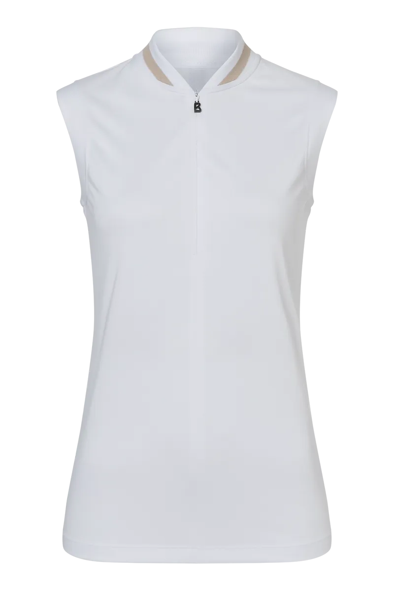 Eva White Functional Sleeveless Golf Shirt