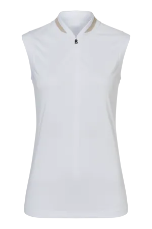 Eva White Functional Sleeveless Golf Shirt