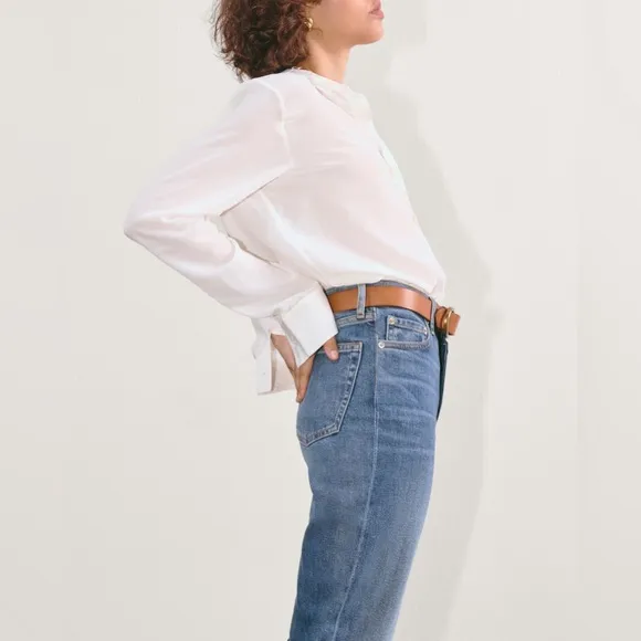 Everlane The Cheeky Straight Jean in Vintage Mid Blue Size 33 Regular