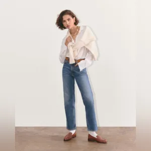 Everlane The Cheeky Straight Jean in Vintage Mid Blue Size 33 Regular