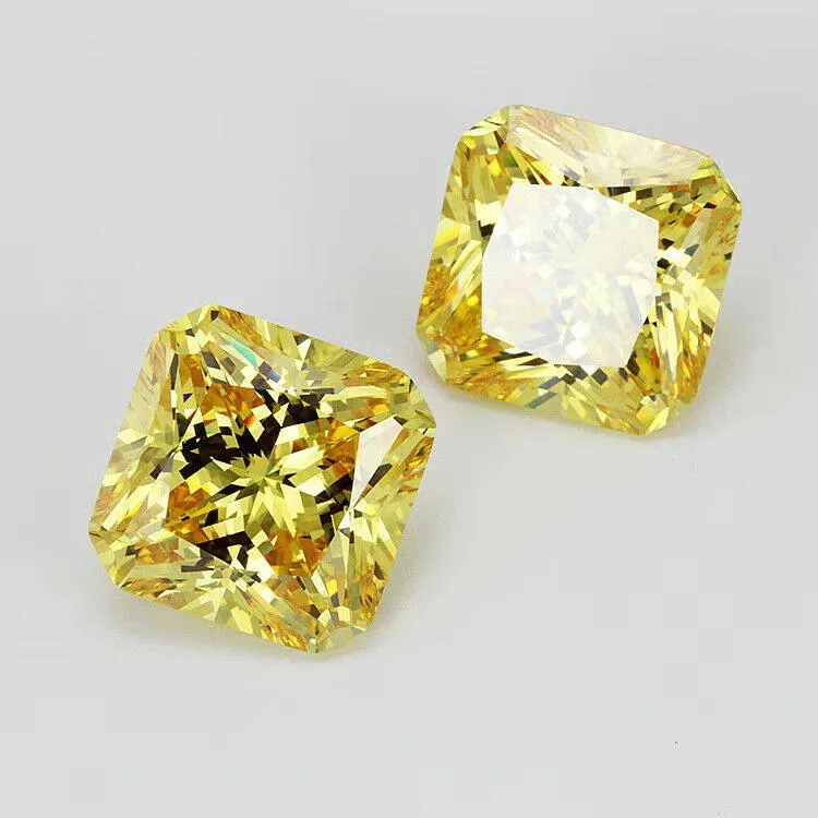 Fancy Vivid Yellow Moissanite Square Radiant Cut