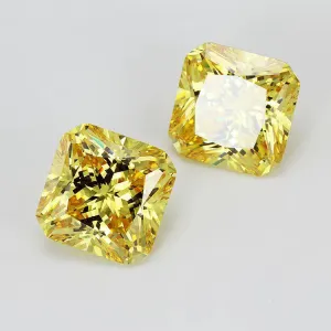 Fancy Vivid Yellow Moissanite Square Radiant Cut