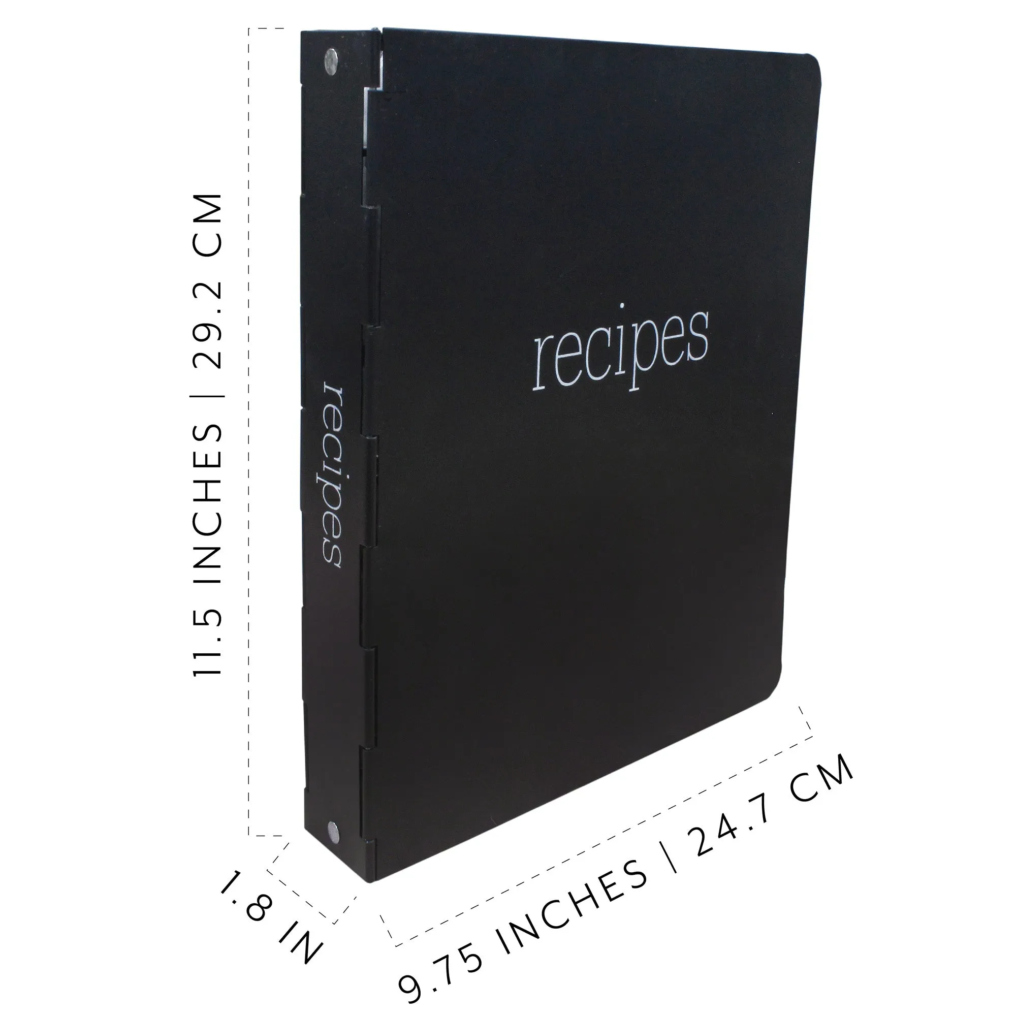 Farmhouse Cookbook Recipe Binder (Black)