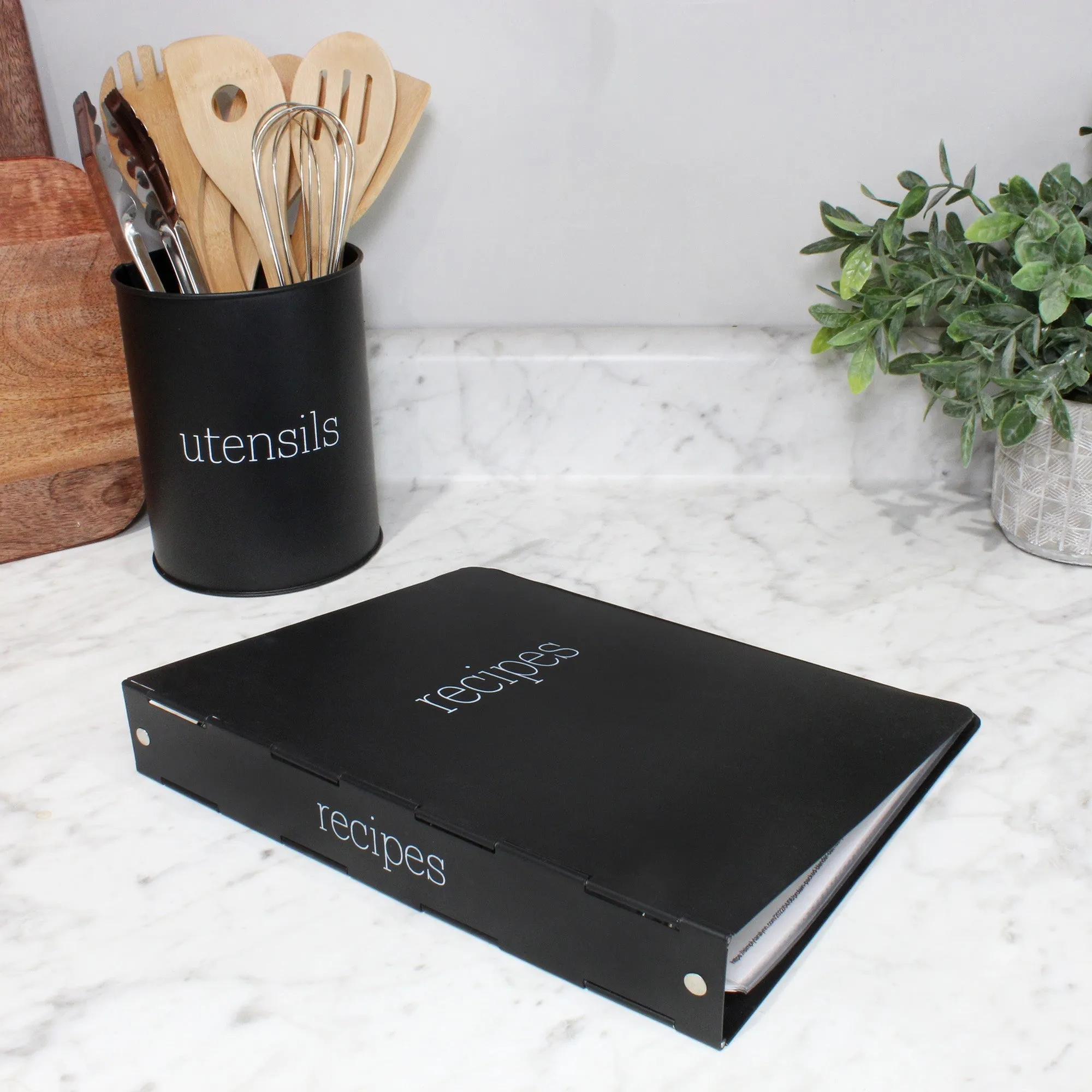 Farmhouse Cookbook Recipe Binder (Black)