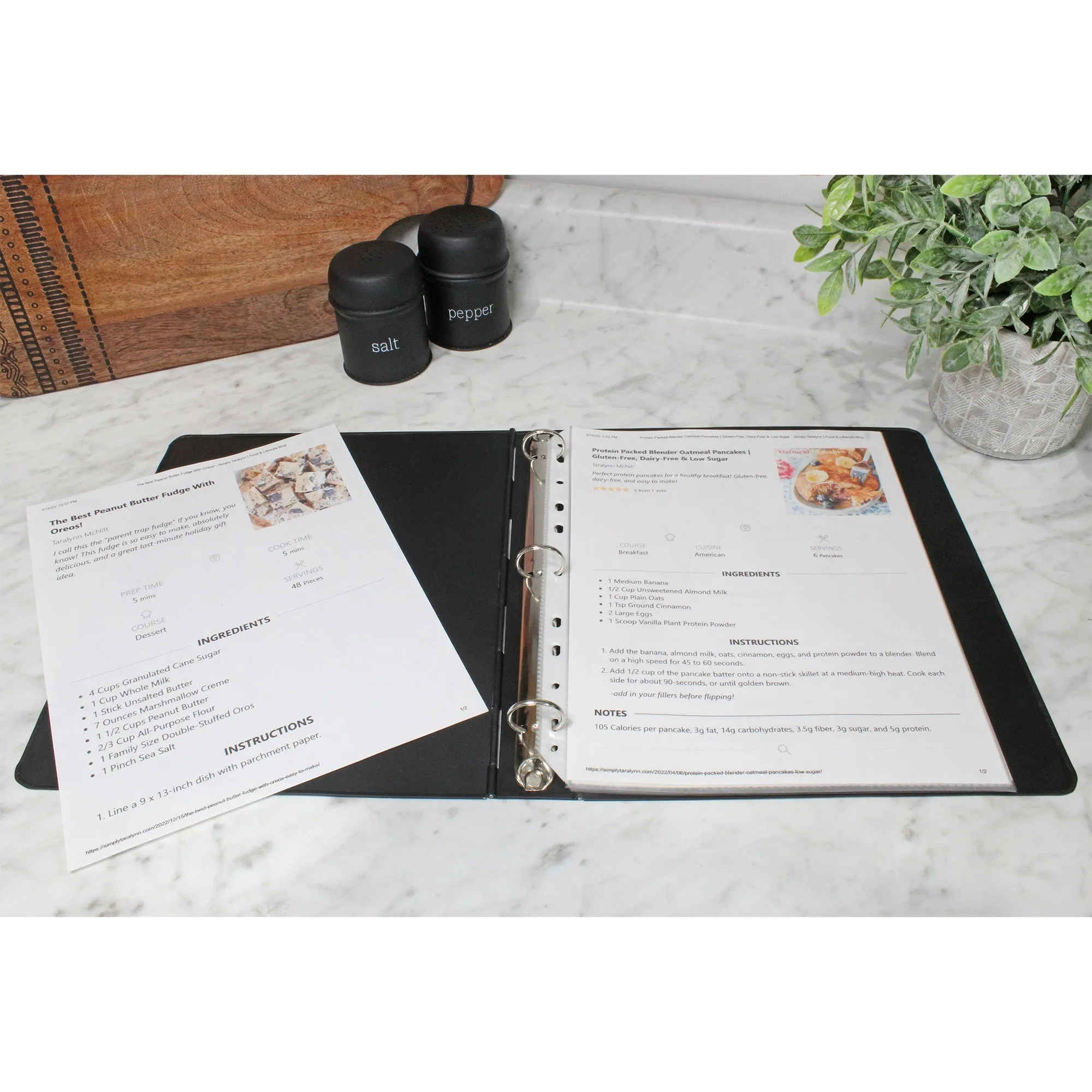 Farmhouse Cookbook Recipe Binder (Black)